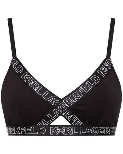 Karl Lagerfeld Brassière Ikonik 2.0 à bande logo - Noir