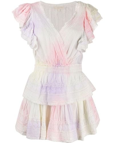 LoveShackFancy Mini-jurk Met Ruche - Wit