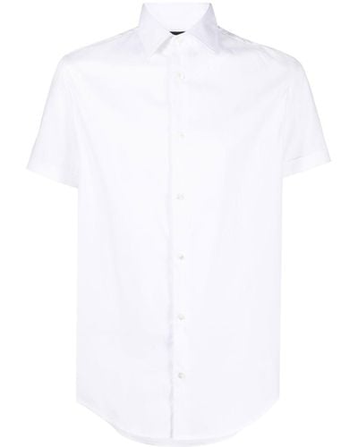 Emporio Armani Short-sleeved Poplin Shirt - White