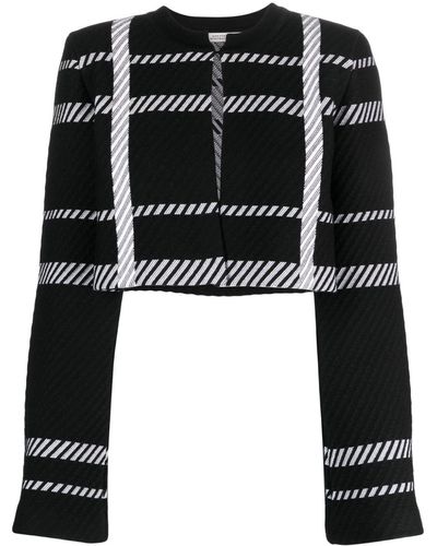 Dorothee Schumacher Check-pattern Round-neck Cardigan - Black