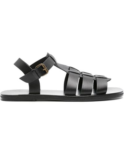 Ancient Greek Sandals Sandalias Ektoras planas - Negro