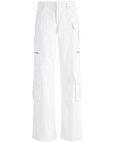 Alice + Olivia Cay Denim Cargo Trousers - White