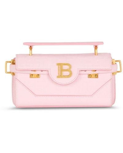 Balmain B-buzz 19 Leather Tote Bag - Pink