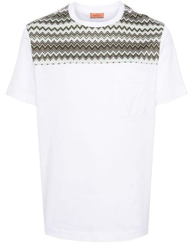 Missoni Zigzag-panel Cotton T-shirt - White
