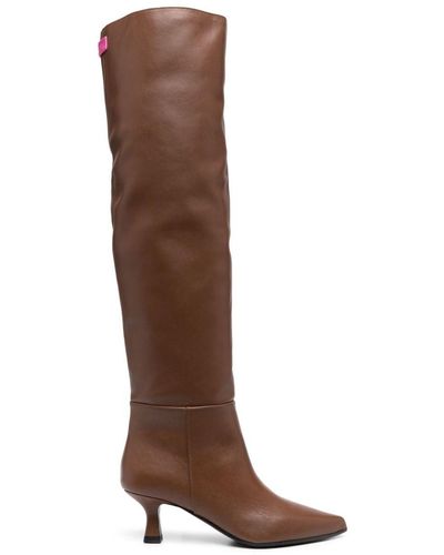 3Juin 65mm Knee-length Leather Boots - Brown