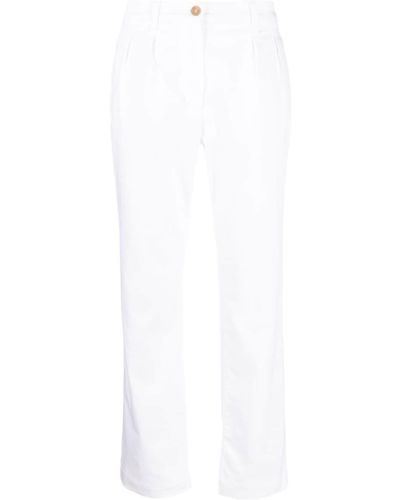Rossignol Pantalon en coton à coupe droite - Blanc