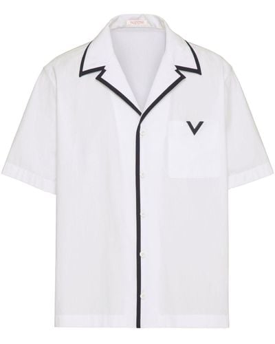 Valentino Garavani Denim Overhemd Met V-detail - Blauw