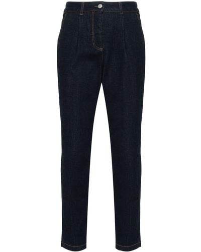 Peserico Tapered-Jeans mit Logo-Patch - Blau