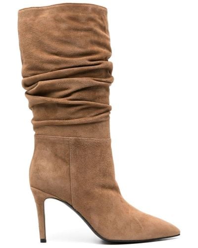 Via Roma 15 Suede Mid-calf Boots - Brown
