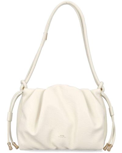 A.P.C. Mini Ninon Gathered Shoulder Bag - White