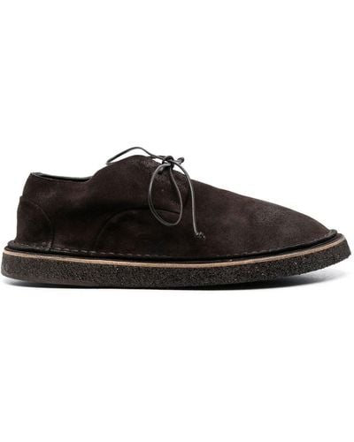 Marsèll Wide-cut Suede Derby Shoes - Black