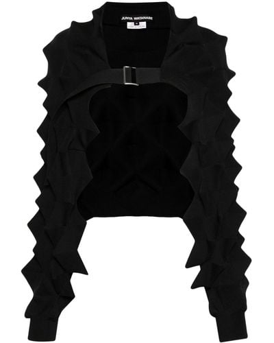 Junya Watanabe Geometric-design Knitted Cardigan - Black