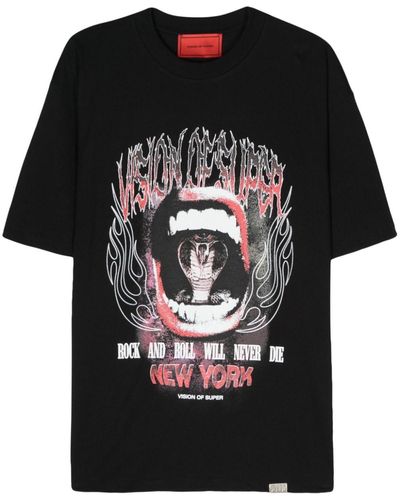 Vision Of Super Cobra Mouth Cotton T-shirt - Black