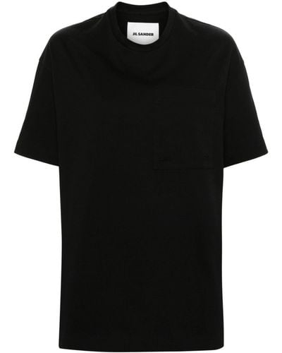 Jil Sander T-Shirt mit Brusttasche - Schwarz