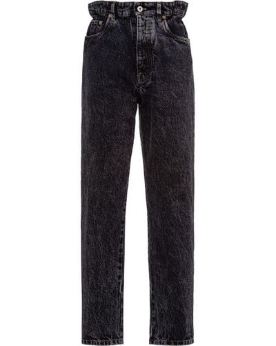 Miu Miu High-rise Paperbag-waist Straight-leg Jeans - Black