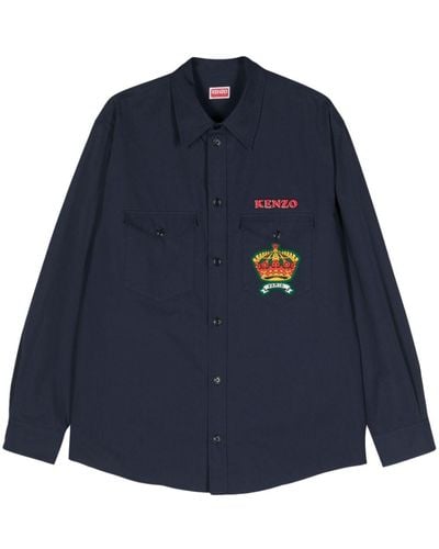 KENZO Camisa con aplique del logo - Azul