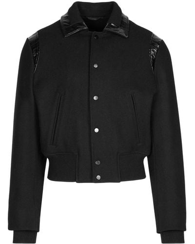 Ferragamo Pointed-flat Collar Wool Jacket - Black