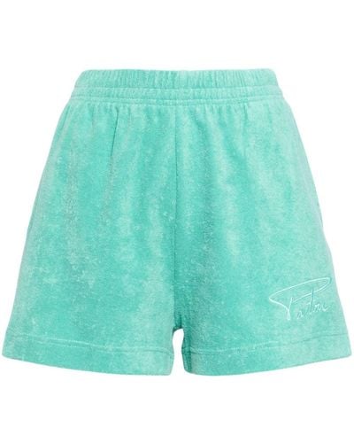 Patou Logo-embroidered Terry Shorts - Green