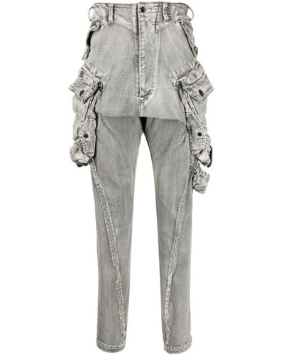 Julius Plaster Baggy-Jeans mit aufgesetzten Taschen - Grau