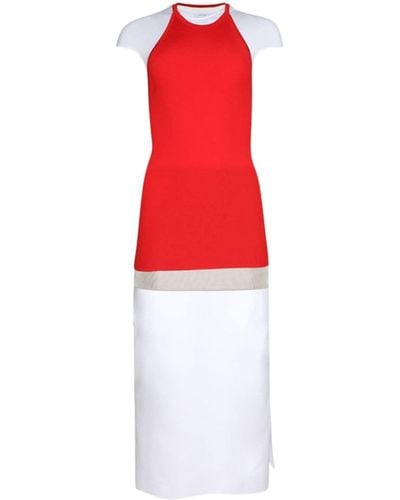 Ferragamo Short-sleeve Layered Midi Dress