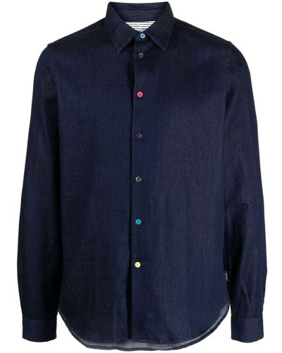 PS by Paul Smith Chemise en jean à boutonnière - Bleu