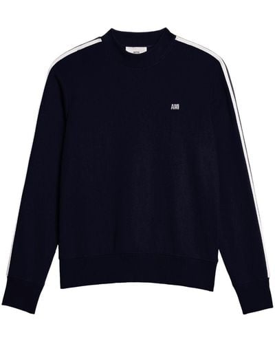 Ami Paris Sweatshirt mit Logo-Stickerei - Blau