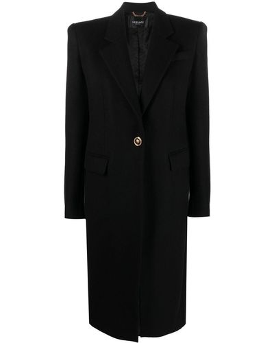 Versace Mantel mit Medusa-Knöpfen - Schwarz