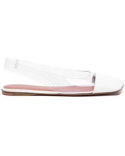 AMINA MUADDI Transparent-design Slingback Ballerina Shoes - White