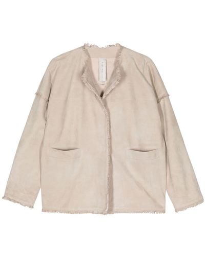 FURLING BY GIANI Frayed Suede Jacket - Natural