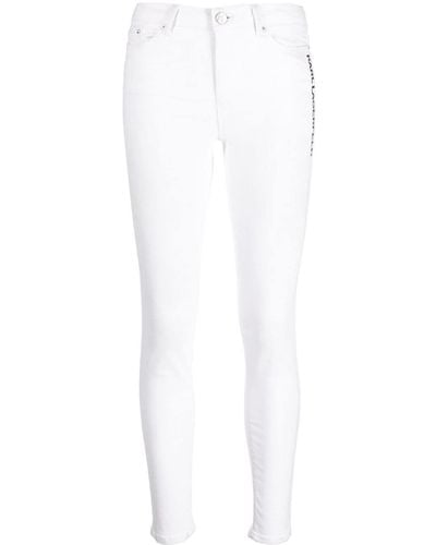 Karl Lagerfeld Logo-lettering Skinny Jeans - White