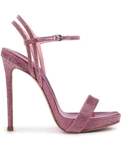 Le Silla Gwen Sandalen mit Kristallen 120mm - Pink
