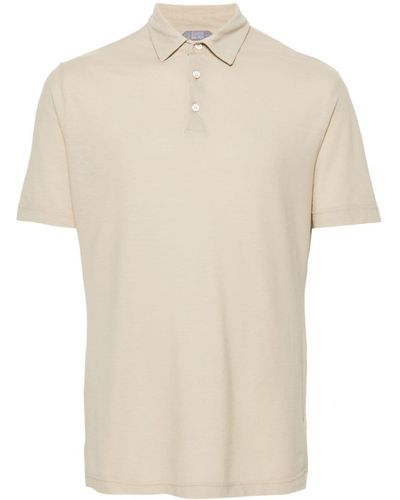 Zanone Short-sleeve Cotton Polo Shirt - Natural