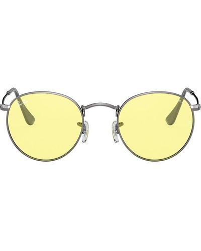 Ray-Ban Lunettes de soleil à monture ronde - Jaune