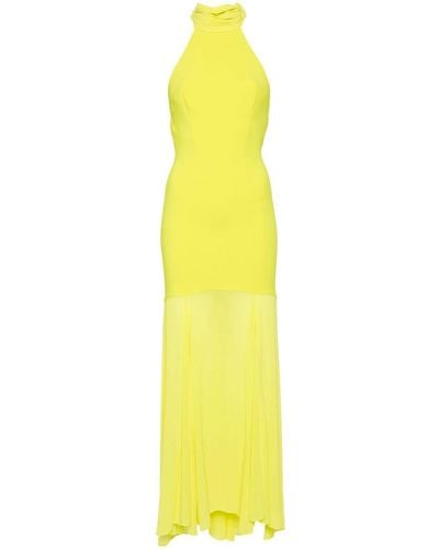 Elisabetta Franchi Halterneck Maxi Dress - Yellow