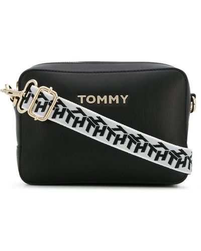 Tommy Hilfiger Monogram Strap Crossbody Bag - Black
