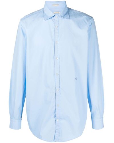 Massimo Alba Spread-collar Long-sleeved Shirt - Blue