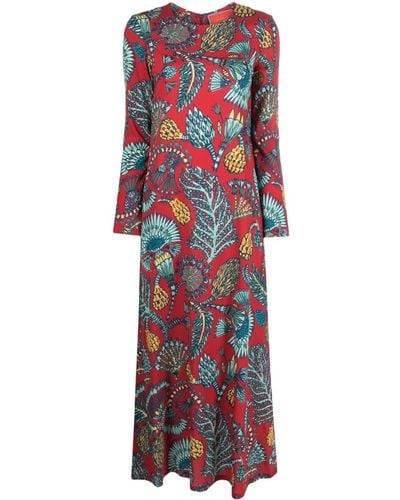 La DoubleJ Swing-Kleid mit Blumen-Print - Rot