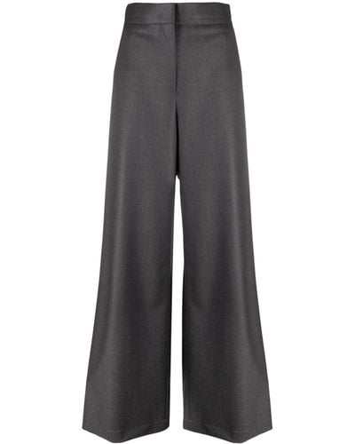 MSGM High-waist Wide-leg Pants - Grey