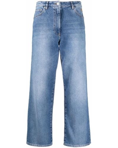 MSGM Cropped Wide-leg Jeans - Blue