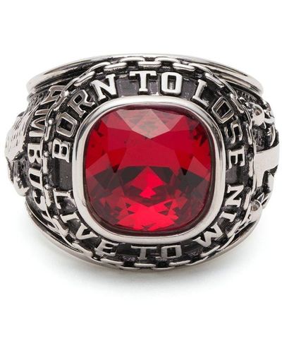 Ambush Fw23 Class Crystal-embellished Ring - Red