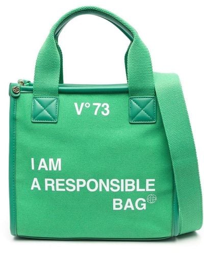 V73 Sac porté épaule à logo imprimé - Vert