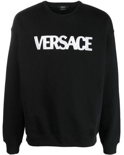 Versace メッシュ ロゴ スウェットシャツ - ブラック
