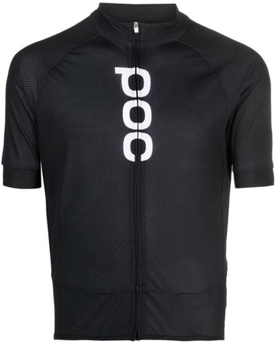 Poc Logo-print Zipped Cycling Top - Black