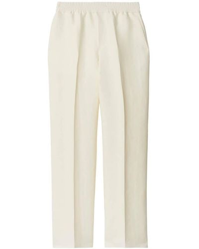 Burberry Pantalones ajustados con cinturilla elástica - Blanco