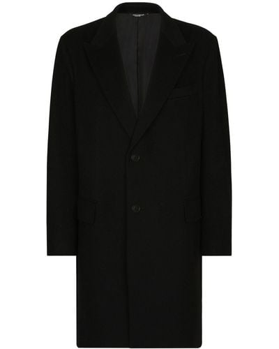 Dolce & Gabbana Deconstructed Single-breasted Wool Coat - Black