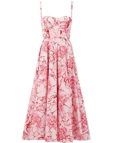 Giambattista Valli Midi-jurk Met Bloemenprint - Roze