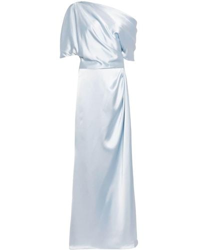 Amsale Off-shoulder Satin Gown - Blue