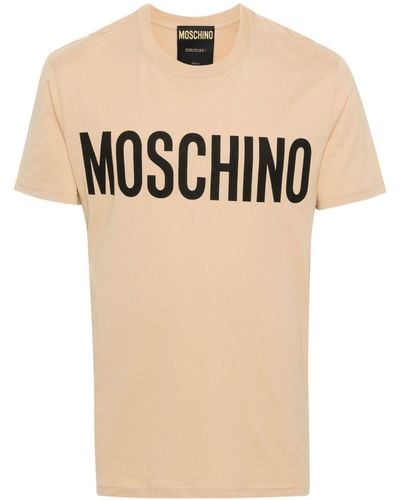 Moschino T-shirt Met Logoprint - Naturel