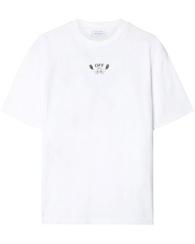 Off-White c/o Virgil Abloh Arrow-embroidered Cotton T-shirt - White
