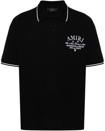Amiri Poloshirt Met Geborduurd Logo - Zwart